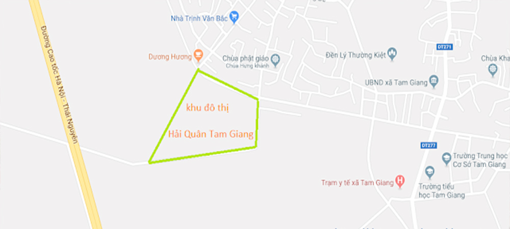 Vị trí dự án khu đô thị Hải Quân Tam Giang