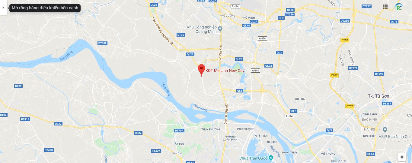 Vị trí địa lý dự án Mê Linh New City